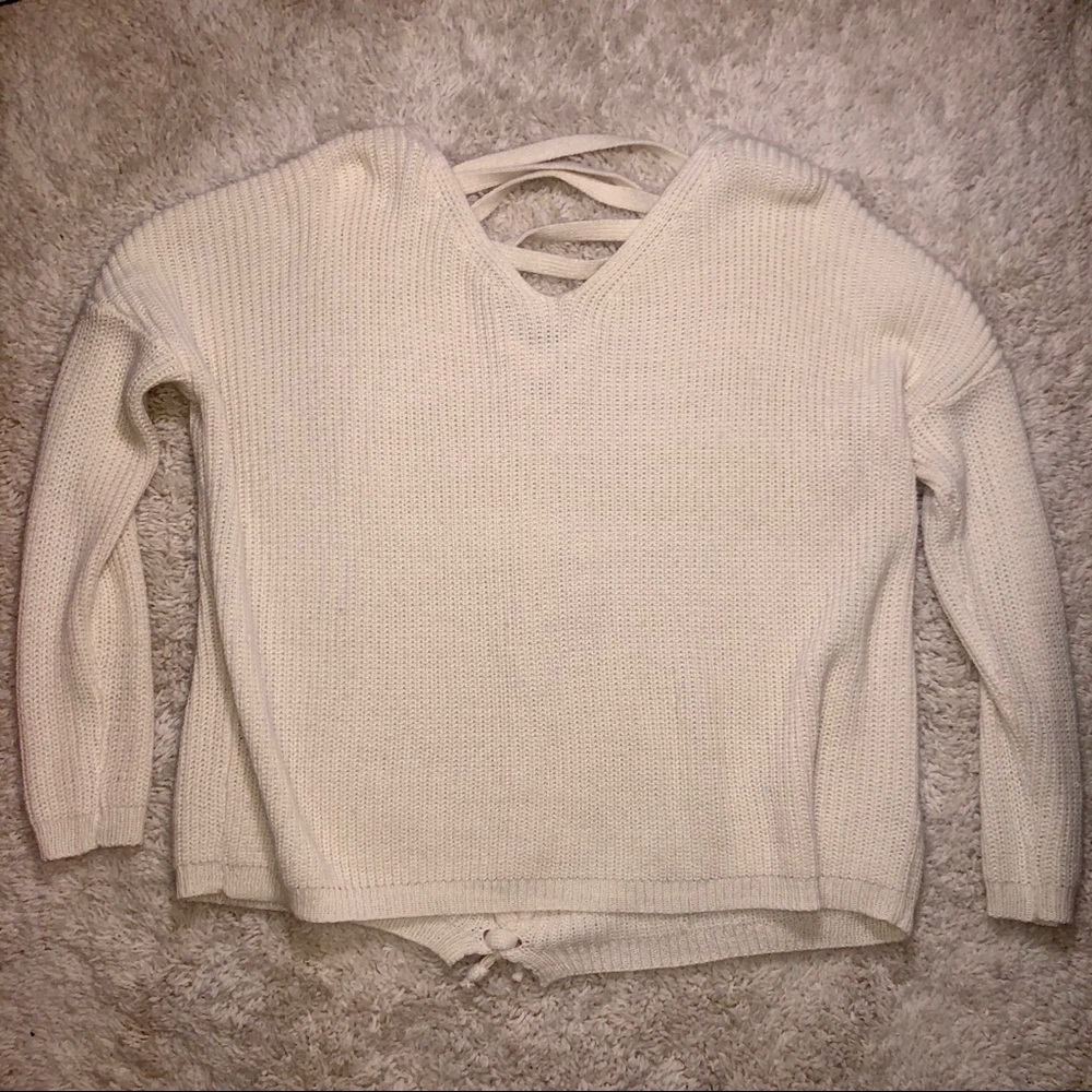 Settledown size s/m knit sweater with tie up